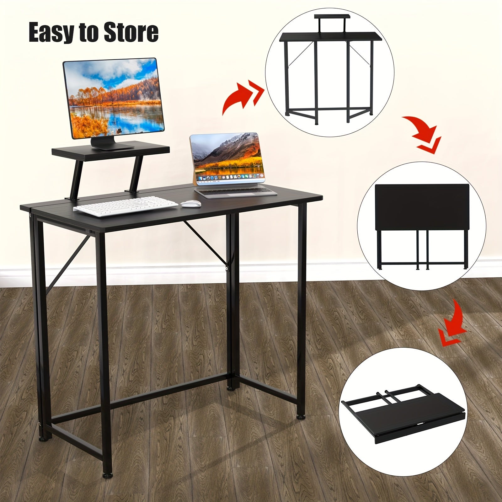 Mesa plegable y ajustable para portátil para oficina en casa y estudio