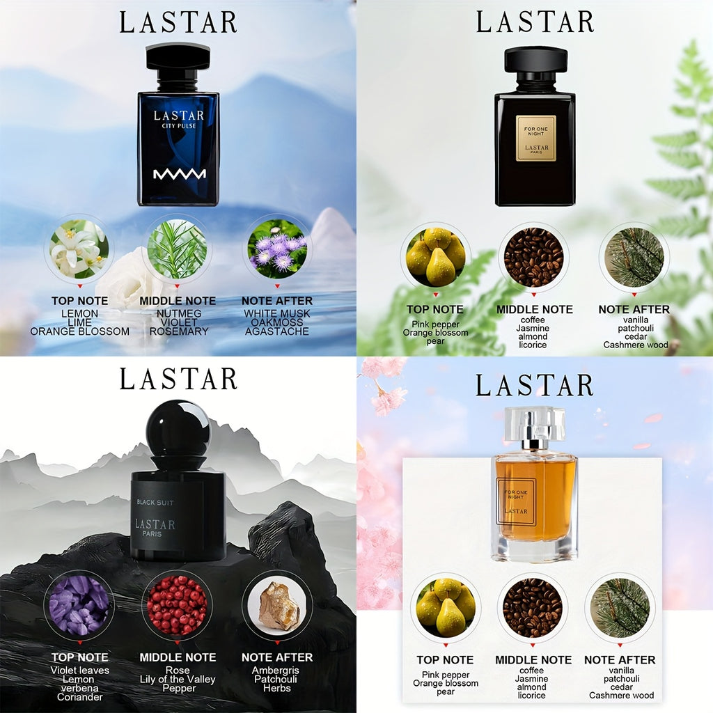 Juego de 4 botellas de perfume para hombre, fragancias de pachulí, vainilla y maderosas, colonia para hombre, perfume de larga duración, adecuado para citas, fiestas y trabajo diario, cada botella es una experiencia única, regalo exquisito para hombres