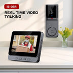 1pc Timbre Inalámbrico con Cámara Sin WiFi, Video Intercomunicador Inalámbrico con Pantalla IPS de 10.92cm, Lente Gran Angular, Audio Bidireccional, Visión Nocturna, Para Seguridad en el Hogar