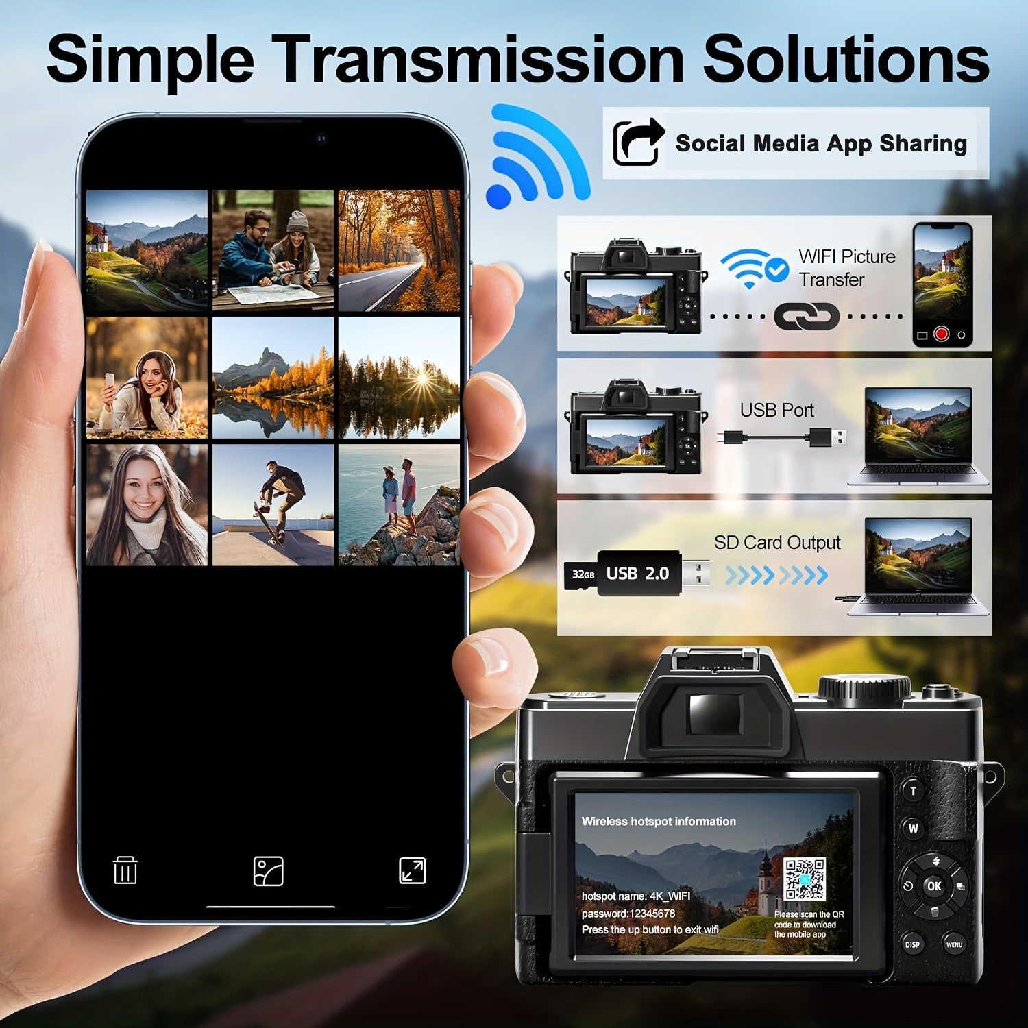 Cámara digital 4K | Fotografía vlogging viajes y creación de contenido