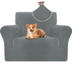 Fundas para Sofá de Terciopelo Ystyle, Funda para Sofá de 3 Plazas con Apoyabrazos, Funda Antirrayaduras para Gatos, Funda Elástica para Sofá, Funda Universally Lavable y Antideslizante, Gris