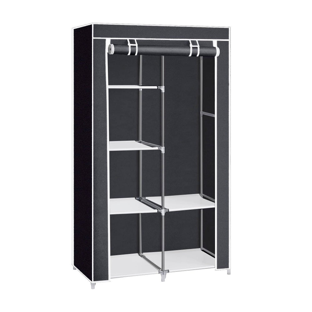 Armario Vestidor de Tela con Bolsillos Laterales Nyana Home - 5 Huecos 1 Ropero 1 Puerta 165x88x45cm Organizador de Ropa y Zapatos Fácil Montaje Ligero y Resistente Ideal para Dormitorio y Vestidor