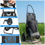 Remolque de carga para bicicleta, remolque 2 en 1 para bicicleta, carrito de compras, carretilla, marco de acero de aleación, ligero y plegable con neumáticos de aire de 30 cm, capacidad de carga de 20 kg