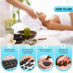 Set de Masaje con Piedras Calientes, Herramientas Profesionales de Masaje Spa, para Cuello, Espalda, Piernas, Pies, Masaje de Cuerpo Completo, Set de 10/20 Piezas de Piedras Calientes Ajustable de Temperatura de 7 Velocidades