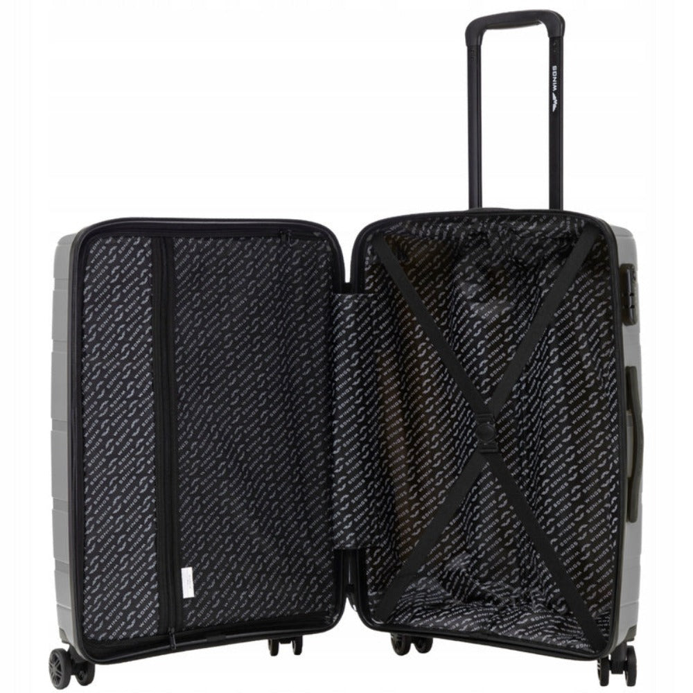 Maleta de Cabina de 20", Dura, Aproximadamente 55 X 40 X 20 Cm / Color Gris / Equipaje de Mano RESISTENTE AL DAÑO, Toma de Mano Telescópica / 4 Ruedas Dobles de 360° / Cerradura con Código / Asas Laterales y Superiores HAWFINCH