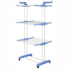 Tendedero de ropa, 4 Niveles Tendederos Plegables Vertical con Ruedas Amplio Espacio de Secado Tendederos, Acero Inoxidable Tendal para Exterior y Interiores