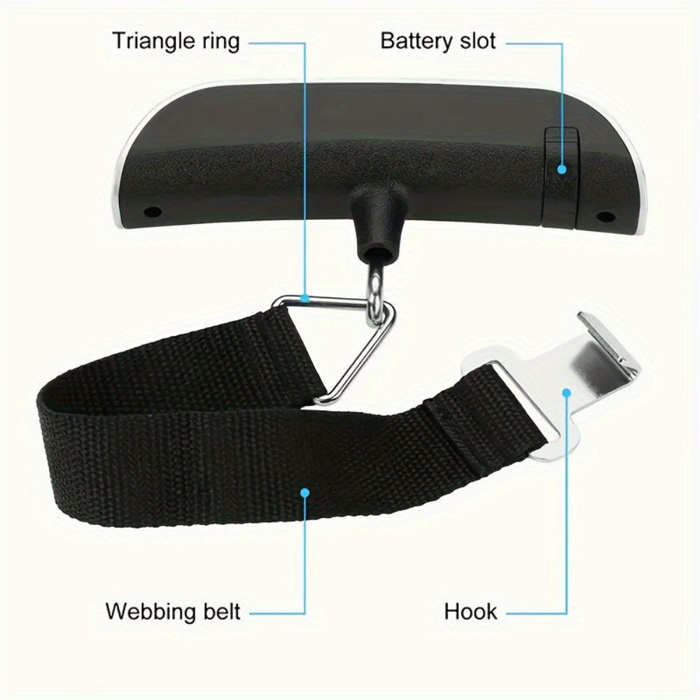 Báscula para equipaje, báscula electrónica, báscula portátil, báscula de gancho, báscula para paquetes, mini báscula colgante de 50 kg, báscula de resorte portátil, báscula de pesca - Batería no incluida