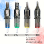 50 Agujas de Cartucho para Tatuaje Poseidon Surtidas en Varios Tamaños, Incluyendo Tipos Redondo Liner, Shader y Magnum, Disponibles en Opciones Curvas y Redondas