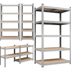 Estantería Multifuncional de 5 Capas | Estantería multifuncional de 5 pisos | adecuada para cocina, garaje, almacén o supermercado (1 o 2 unidades) | tamaño: 180x90x40 cm | convertible en mesa de trabajo | cubo de fibra de densidad media | muy adecuado pa