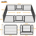 Costoffs Jaula para Perros de 80 x 60 cm con Puerta y Anillos para Piso, Ideal para Uso Interior y Exterior