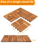 11-55 Piezas de Baldosas de Madera de Acacia Entrelazadas - Baldosas de Terraza DIY Antideslizantes para Exterior/Interior, Adecuadas para Patio, Balcón, Jardín - Revestimiento de Compuesto de Madera-Plástico (WPC) Resistente a la Intemperie, Fácil Instal