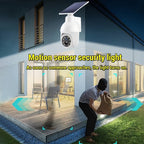 Lámpara de seguridad inteligente con energía solar, -rated; Lámpara de iluminación con sensor de movimiento con energía solar; Batería de litio de 2200 MAh, Foco de cámara de vigilancia de doble con forma realista; Sin funcionalidad de vigilancia real; Lá