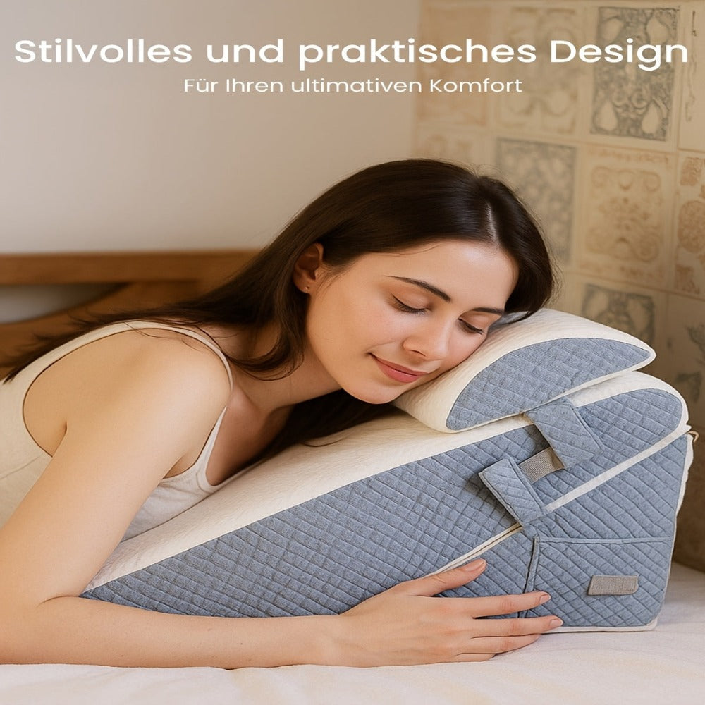 Almohada de Cuña Ajustable para Reflujo Ácido y Apnea del Sueño - Cama y Sofá con Soporte para Cabeza/Piernas y Espalda para ERGE, Ronquidos, Noches - Almohadas de Espuma de Alta Densidad para Leer y Ver TV