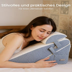 Almohada de Cuña Ajustable para Reflujo Ácido y Apnea del Sueño - Cama y Sofá con Soporte para Cabeza/Piernas y Espalda para ERGE, Ronquidos, Noches - Almohadas de Espuma de Alta Densidad para Leer y Ver TV