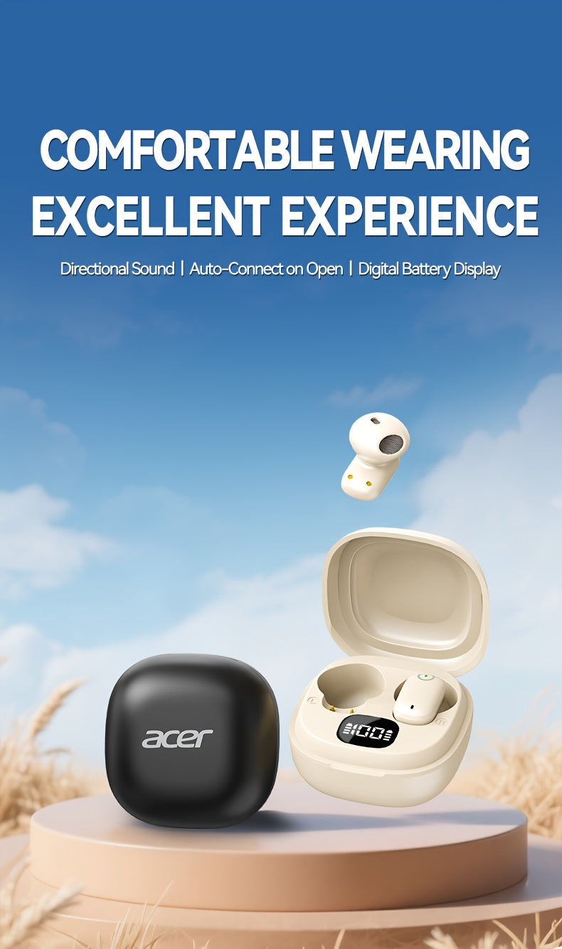 Auriculares Bluetooth | ["Acer Oficial Original"] Auriculares Inalámbricos TWS Bajos Profundos Estéreo + Reducción de Ruido en Llamadas, Batería