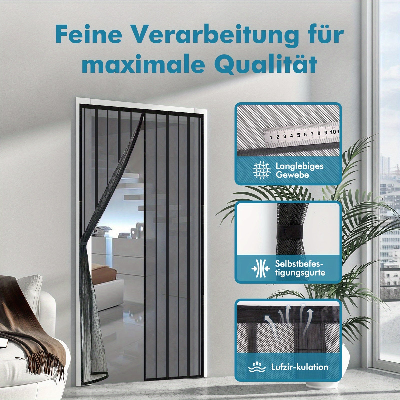 Mosquitera magnética para puerta o ventana | Balcón, patio y ventilación del hogar