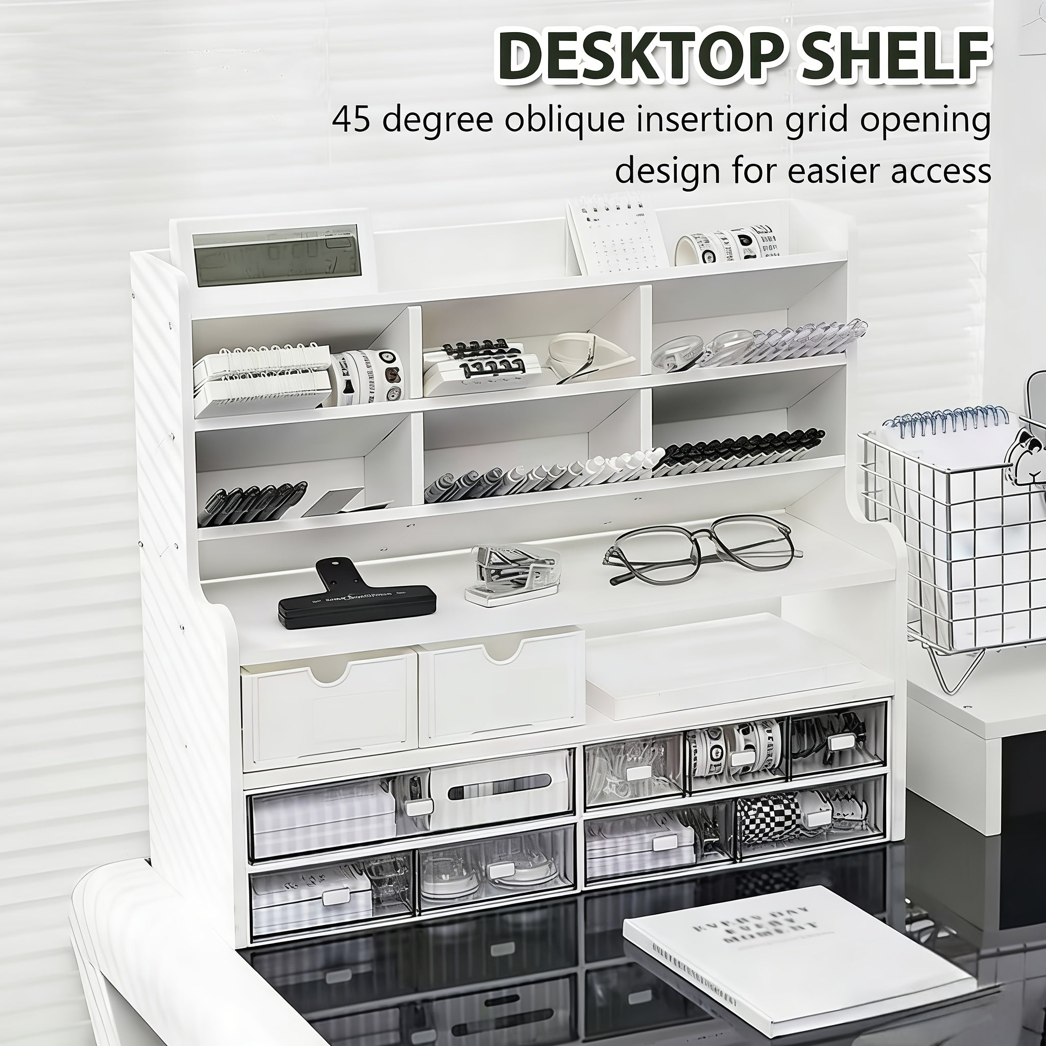 Organizador de escritorio multinivel para archivos papelería y oficina | diseño funcional