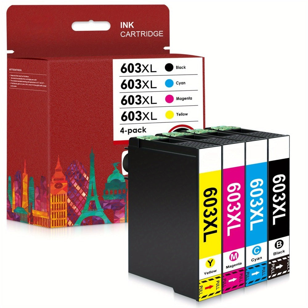 Cartuchos de tinta compatibles 603XL para varios modelos Epson Expression Home y Workforce, disponibles en paquetes de 1 a 10