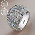 Anillo de moda exquisito para mujer PM:E7 de plata de ley 925, elegante, con estilo y finamente elaborado, engastado con moissanita. Un anillo de joyería de alto valor para mujer, adecuado para viajes de vacaciones y uso diario, y el regalo conmemorativo