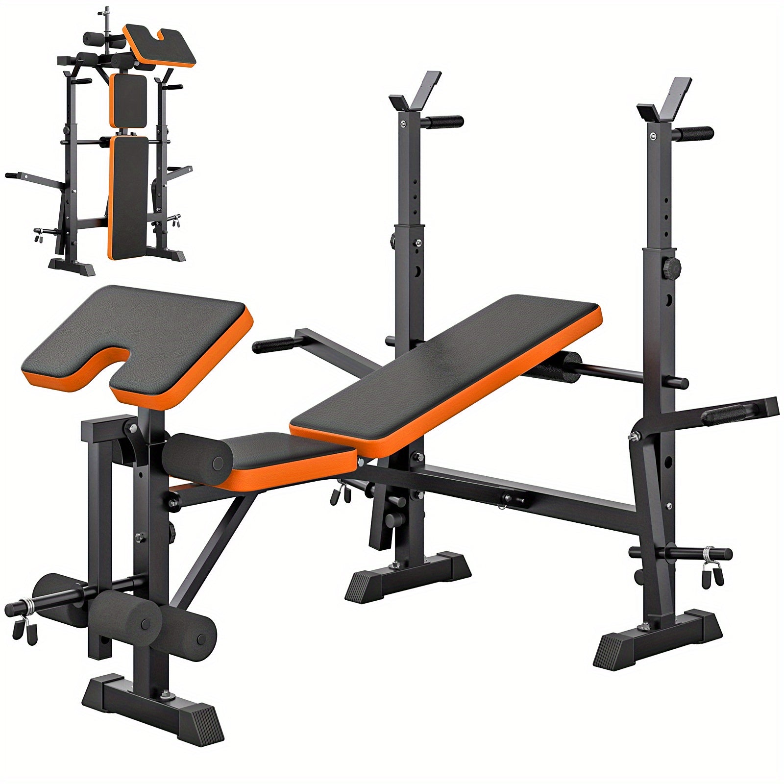Banco de Pesas Ajustable Todo en Uno: Estación Multifuncional para Sentadillas, Extensión de Piernas y Flexiones Mariposa para Entrenamientos Corporales Completos en Casa
