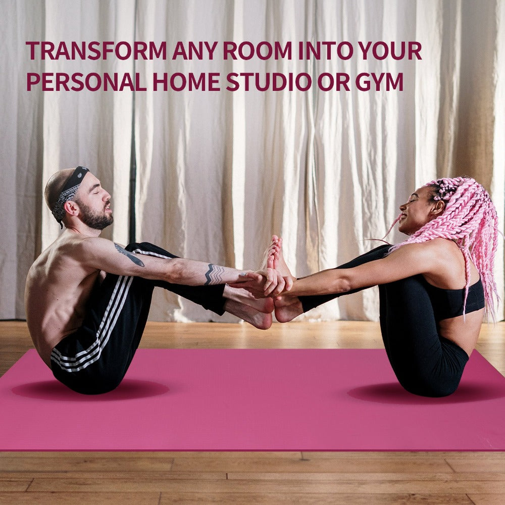 Esterilla de Yoga y Pilates 10mm Mat Antideslizante Con Correa y Bolsa de Transporte 183mm x 61mm Colchoneta Gruesa y Plegable Hombre/Mujer - Gimnasia, Fitness y Ejercicios - Gimnasio en Casa