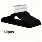 60 Paquete de Perchas de Terciopelo , Ganchos Giratorios Antideslizantes de Alta Resistencia, Ahorrador de Espacio y Duraderos para Trajes, Abrigos, Prendas - Organización de Armario, Perchas para Ropa