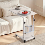 Escritorio Elevable de Altura Ajustable 68.58cm-83.82cm, Escritorio de Ordenador de 3 Niveles con Almacenamiento, Diseño Deslizante Debajo para Ahorrar Espacio, Robusto y Duradero, Fácil de Instalar, Mesa de Estudio Cómoda Ideal para Oficina en Casa, Sofá