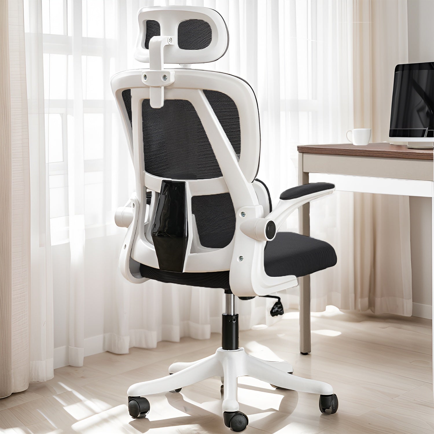 Silla de oficina | Adecuado para Escritorios y Sillas Portátiles de Oficina en Casa con Reposabrazos, Sillas de Soporte Lumbar, Sillas de Oficina