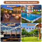 Postes metálicos para guirnaldas | Patio jardín fiestas y decoración