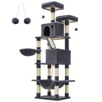 Torre rascadora para gatos 206 cm | Juego descanso y cuidado de las uñas