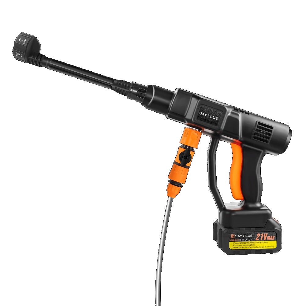 Lavadora a Presión Inalámbrica 21V 450Bar/652 PSI Portátil con 1X o 2X Batería, Boquilla Ajustable 6 en 1, Manguera de 16.4 Pies, Limpiadora de Presión para Coche/Suelo/Jardín y Riego de Patio