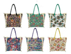 MEJORADA Bolso de Playa Grande con Estampado Colorido y Flecos, Estilo Tote con Forro Interior, Tamaño 55x35x20 cm - Ideal para Playa, Piscina y Viajes