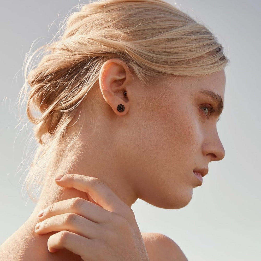 8 Pares de Aretes Negros para Hombre, Aretes de Acero Inoxidable 316L Hipoalergénicos para Pendientes de Piercing, Aretes de Aro Negros para Hombre