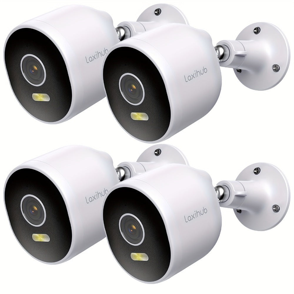 1/2/4 piezas Laxihub 3MP 1296P Cámaras de seguridad Wi-Fi para exteriores, Cámara interior para seguridad del hogar, para vigilancia de puertas domésticas, Audio bidireccional, Almacenamiento en la nube/tarjeta SD, Visión nocturna a todo color, Cámara dig