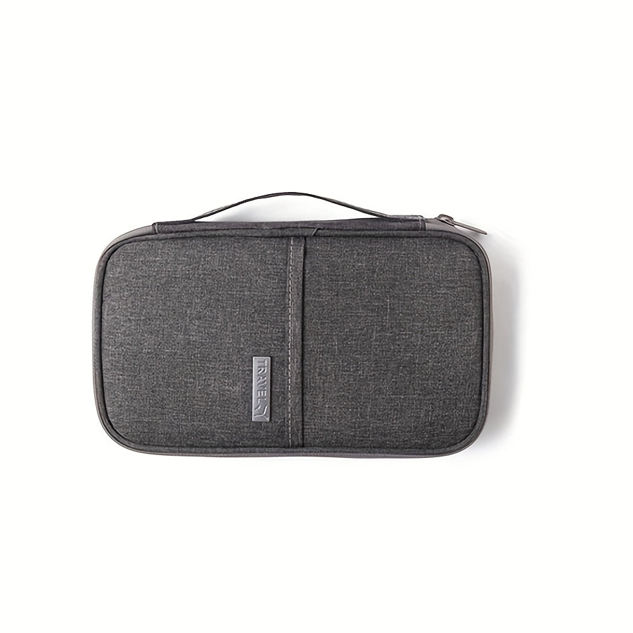 Bolso de Viaje Portátil para Avión, Bolso de Tarjetas de Textura Alta, Bolso de Pasaporte para Viajes de Negocios, Organizador de Documentos Cationico Multifuncional