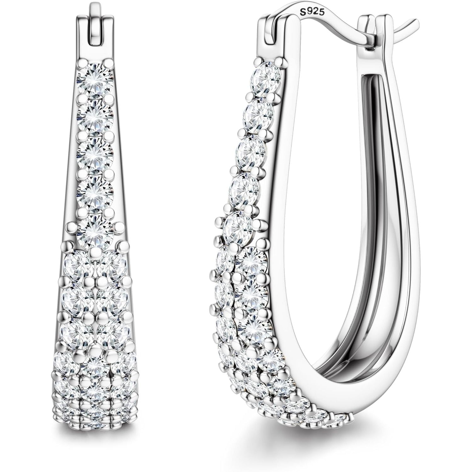 Pendientes de aro huggie de plata 925 para mujer, hipoalergénicos, dorados, listos para fiesta y para regalar, incluye caja de regalo prémium