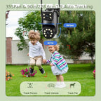Cámara IP inalámbrica PTZ para exterior SZSINOCAM IP66 con WiFi 2.4G, lente dual y pantalla 1080P, audio bidireccional, seguimiento automático para ancianos, jóvenes y mascotas - Monitor de seguridad