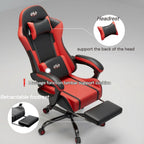 Silla Gaming con Cojín de Resortes de Bolsillo, Silla de Computadora Ajustable en Altura, Silla Ergonómica para Adultos con Soporte Lumbar de Masaje, Silla con Función Giratoria, para Gaming u Oficina