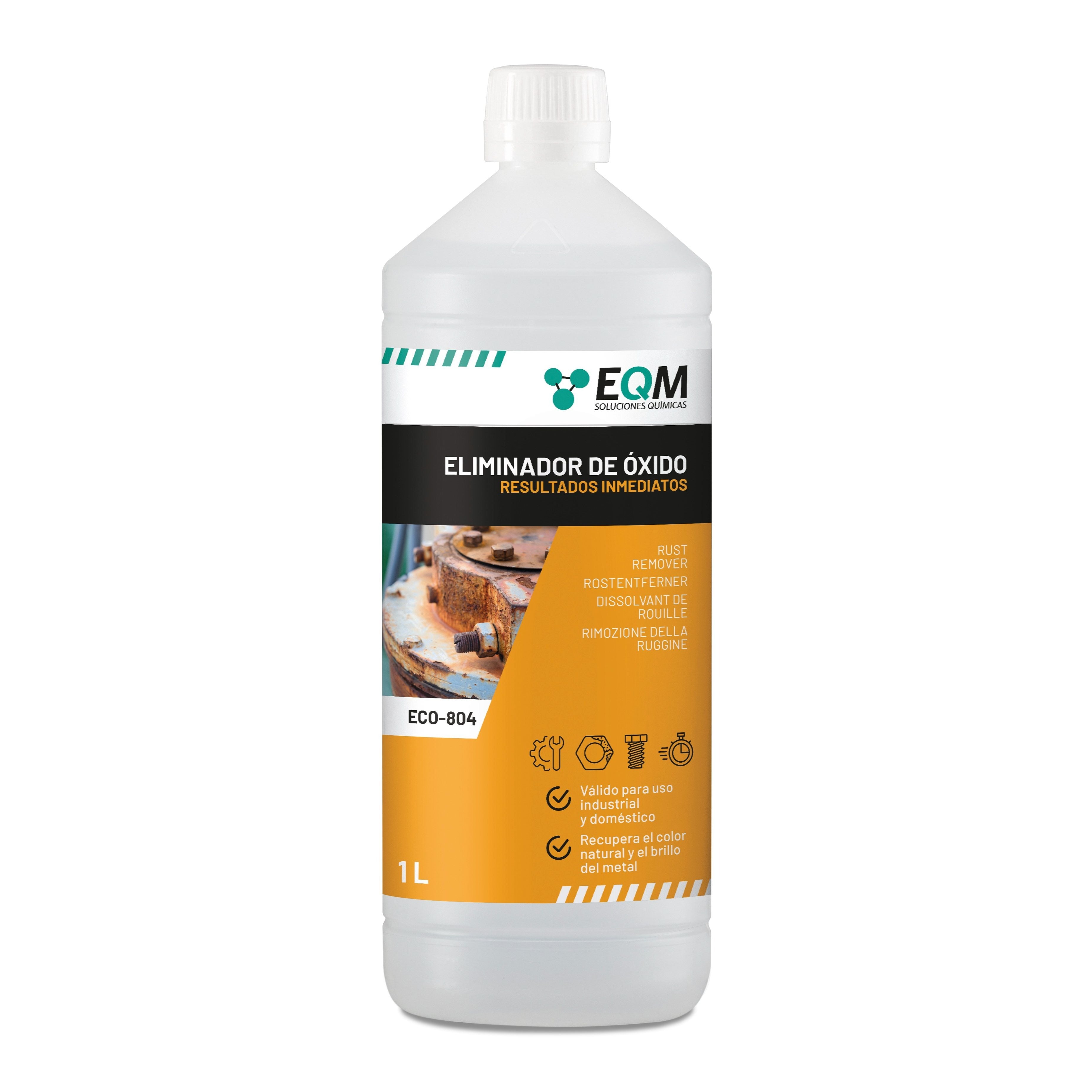 EQM - ECO-804 - Eliminador de Óxido Profesional - Remueve el óxido Completamente - Recupera el Color Original del Metal - Efecto inmediato
