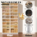 Organizador de Zapatos Plegable de 9 Niveles para 18 Pares, Estante de Zapatos de Plástico Colapsable, Armario de Almacenamiento de Cajas de Zapatos con Puerta Transparente Magnética, Fácil Montaje para Entrada, Dormitorio, Sala de Estar, Solo para Cocina
