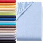 Sábana bajera ajustada de 1 pieza 100% algodón egipcio, diseño elástico en todo el contorno, color liso, apta para colchones de 90x200 a 200x220 cm, transpirable, lavable, de cobertura total, sábana perfectamente ajustada