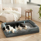 Cama Ortopédica para Perros con Espuma Viscoelástica | Soporte de Alta Densidad 65D | Acolchado de 10 cm de Grosor | Funda Removible Lavable a Máquina | Especial para Perros Medianos, Grandes y Senior