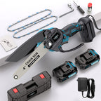 Motosierra Mini Inalámbrica de 6 pulgadas, Motosierra Eléctrica de Mano, Construcción Duradera, Motosierra Compacta, Sierra de Podado Portátil. Adecuada para Recortar Madera y Ramas, Mantenimiento de Jardines y Cuidado del Patio. Motosierra de Iones de Li