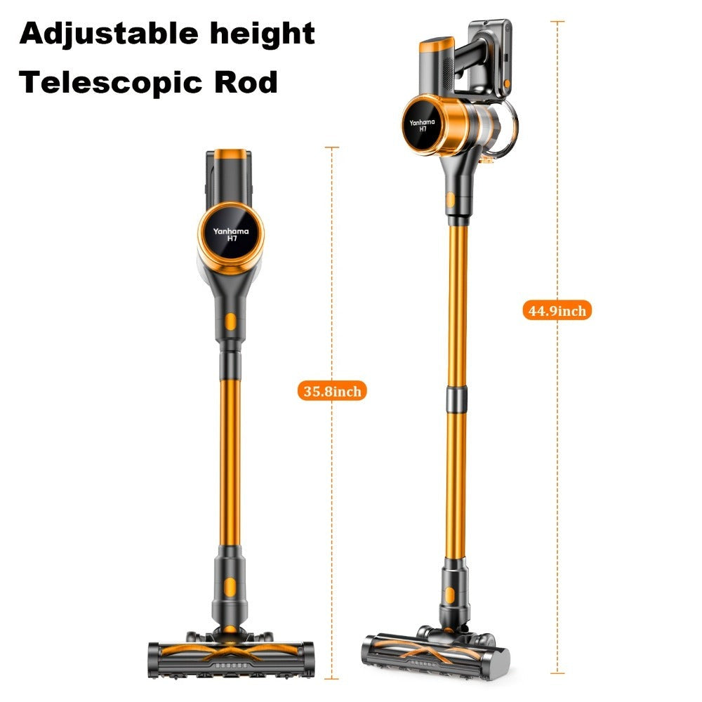 Aspiradora inalámbrica Yanhama/ 78000PA/ Aspiradora inalámbrica 8 en 1/ con cepillo antienredos/ 70 minutos de autonomía/ Aspiradora inalámbrica con pantalla LED/ Aspiradora de mano para pelo de mascotas, suelos duros, alfombras, limpieza de primavera del