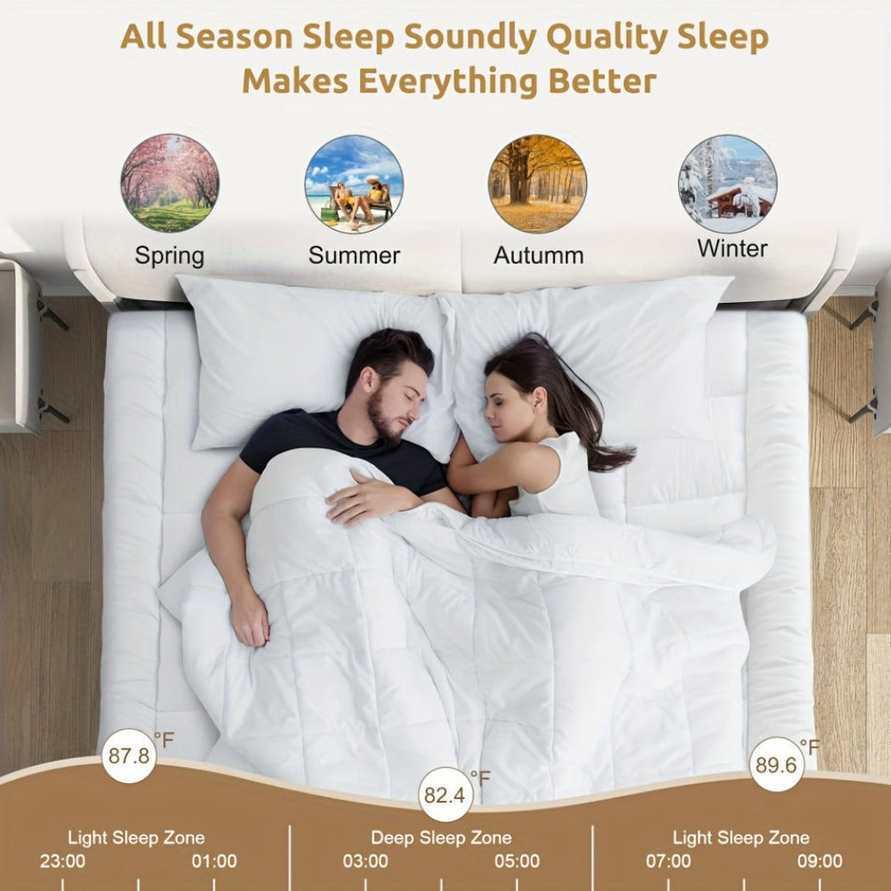 Colchón Topper de Lujo Suave y Transpirable en Color Sólido - Fácil Limpieza, Lavable a Máquina para Cuidado Simple, Ropa de Dormir Mullida Todo el Año IdealparaDormitorio, Residencia Universitaria, Habitación de Invitados, Apartamento, Regalo Navideño o
