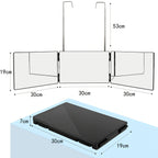 Espejo de tocador plegable de 3 secciones, vista ajustable de 360 grados, ganchos telescópicos, vidrio templado de 30X19 cm, marco de ABS, portátil y plegable para corte de pelo, peinado, afeitado