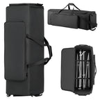 Bolsa para herrajes de batería VEVOR con ruedas, 1680D, bolsa de transporte para equipo de batería, estuche de transporte con asa resistente, cremallera duradera, ruedas de PVC suaves, múltiples bolsillos, para herrajes y accesorios de soporte, negro