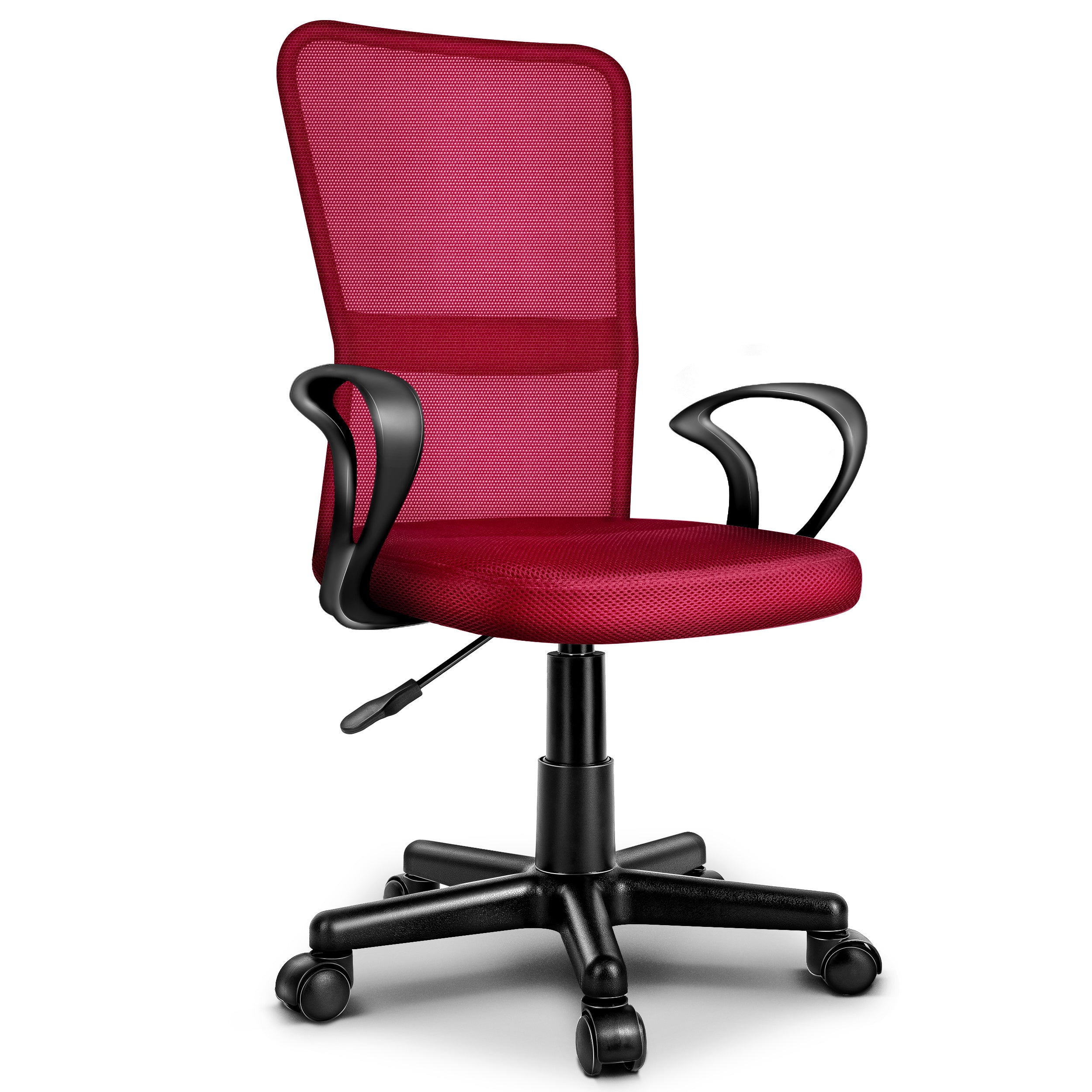 Silla de Oficina TRESKO® con Reposabrazos, Altura Ajustable Continua | Silla Giratoria de Malla Transpirable | Silla de Escritorio con Ruedas de Plástico Ligeras, Superficie Acolchada, Ajuste Ergonómico | Silla de Ordenador Ideal para Oficina en Casa, Hab