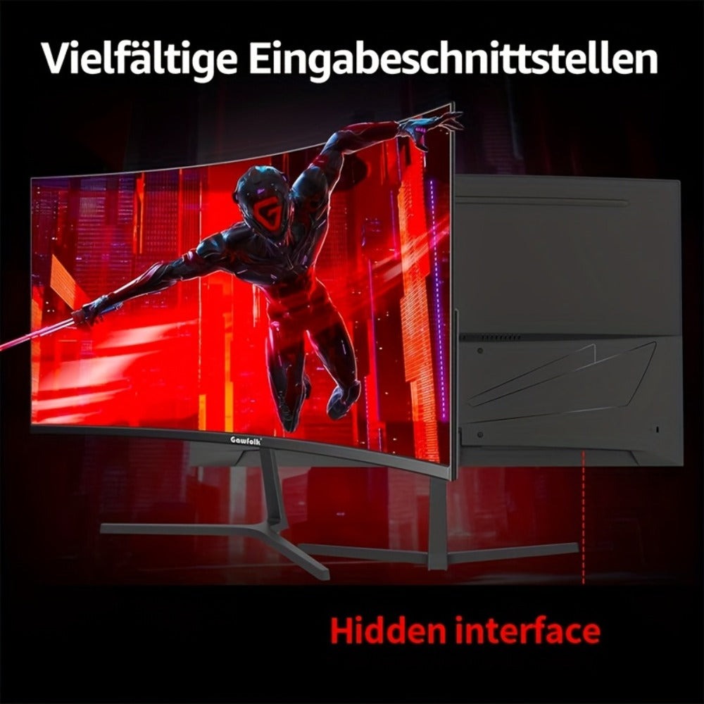 Monitor para juegos Gawfolk de 27 pulgadas, resolución 1080P (1920x1080), frecuencia de actualización ultrarrápida de 99Hz con altavoces integrados. Ideal para juegos y uso de oficina. Diseño de pantalla curva con puertos DisplayPort y HDTV. El regalo per
