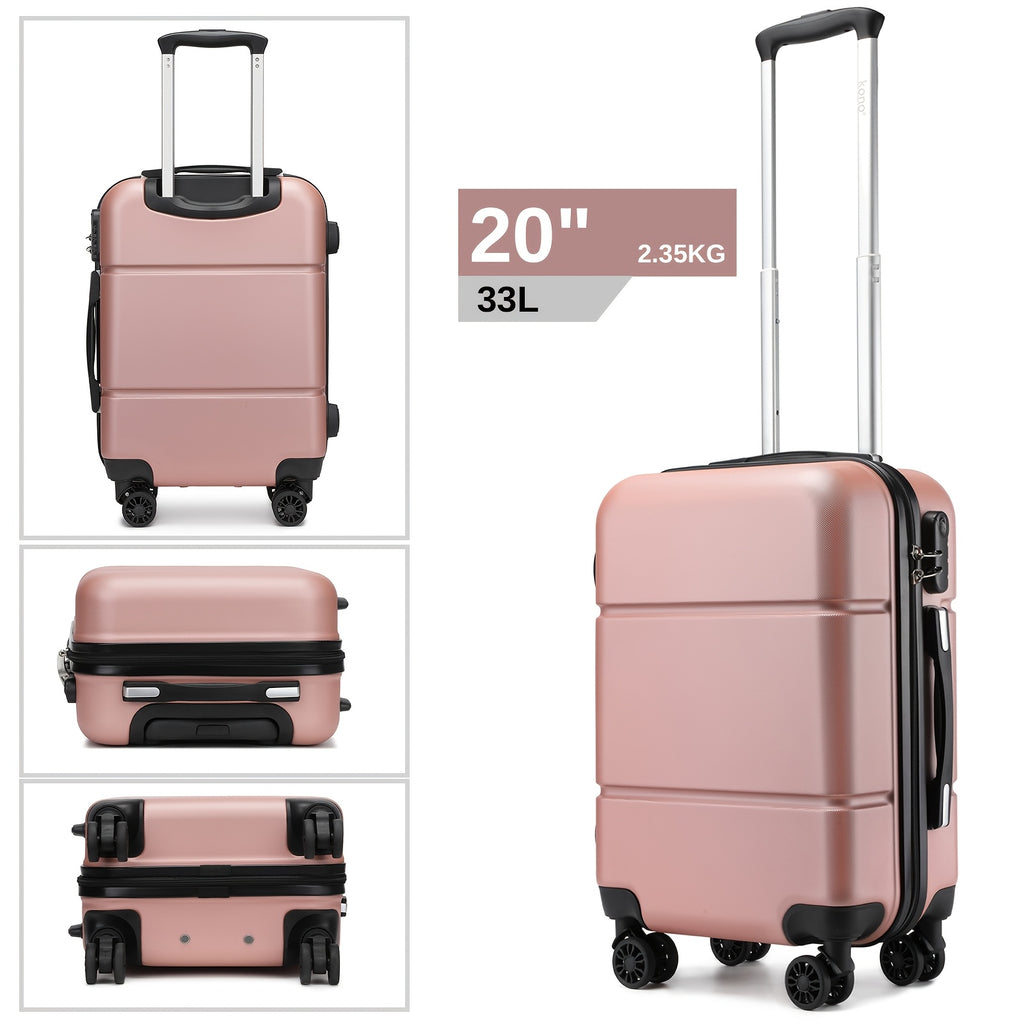 Maleta de mano Kono ligera de ABS de 56 cm (20 pulgadas), carcasa rígida, maleta de cabina, equipaje de viaje, perfecta para regalos de vacaciones de regreso a clases.